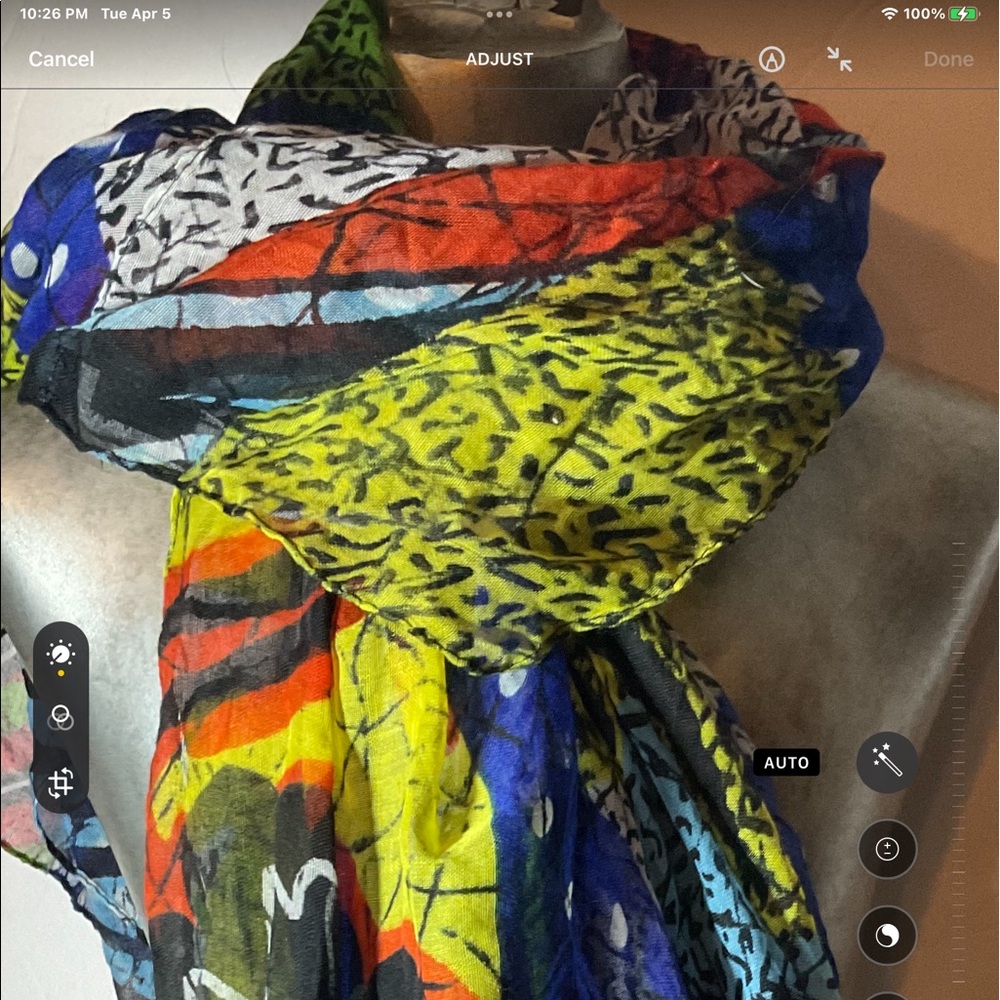 “ZARA SCARF” Multi Patterned and Multi Coloured Chiffon Scarf. - Picture 5 of 9